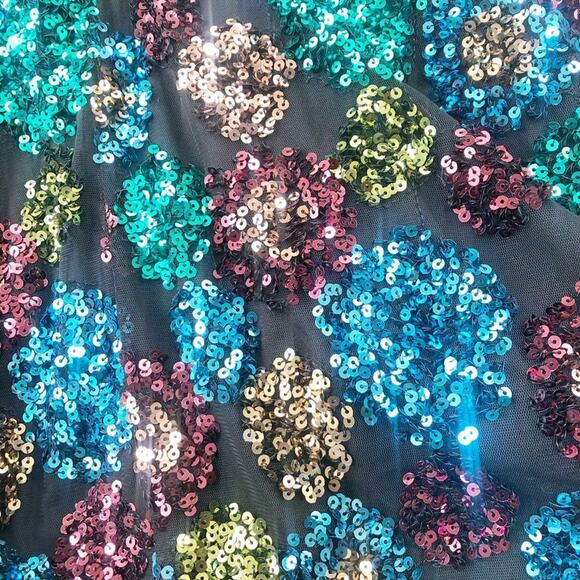 Anthropologie Women's Eve Franco Glenna Black Sequined V-Neck Dress 6 NEW - Picture 6 of 6